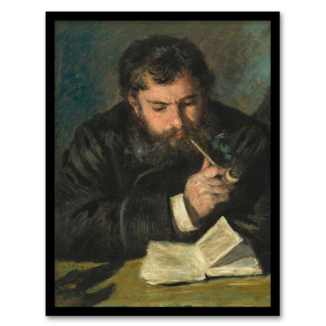 Artery8 Pierre Auguste Renoir Framed Wall Art Print Claude Monet Portrait - Size: A4 - image 1