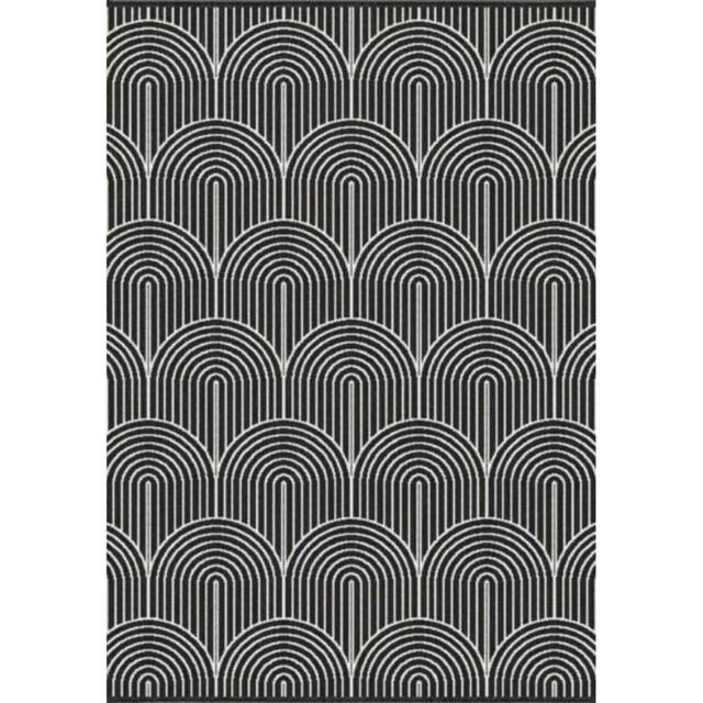 THE RUGS Flatweave Indoor Outdoor Reversible Rug Pangli Durable Polypropylene in Black - Size: 160 cm x 230 cm - image 1