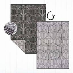 THE RUGS Flatweave Indoor Outdoor Reversible Rug Pangli Durable Polypropylene in Black - Size: 160 cm x 230 cm - thumbnail 2