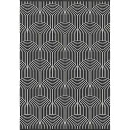 THE RUGS Flatweave Indoor Outdoor Reversible Rug Pangli Durable Polypropylene in Black - Size: 160 cm x 230 cm - thumbnail 1