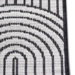 THE RUGS Flatweave Indoor Outdoor Reversible Rug Pangli Durable Polypropylene in Black - Size: 160 cm x 230 cm - thumbnail 3