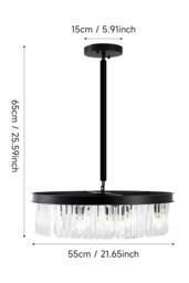 Living and Home 6-Light E14 Modern Pendant Light in Black - thumbnail 3