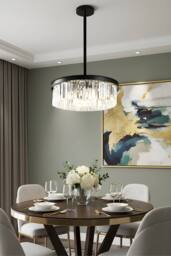 Living and Home 6-Light E14 Modern Pendant Light in Black - thumbnail 1