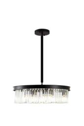 Living and Home 6-Light E14 Modern Pendant Light in Black - thumbnail 4