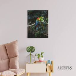 "Artery8 Colourful Sleeping Parrots Carol M Highsmith Canvas Wall Art Print - Size: W18"" x H24""" - thumbnail 3