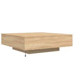 Berkfield Home Coffee Table with LED Lights Sonoma Oak 100x100x31 cm in Brown - Size: 100 x 100 x 31 cm - thumbnail 8