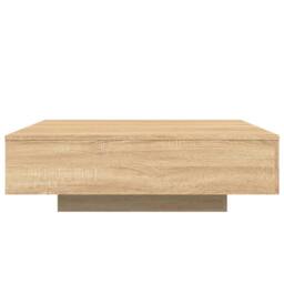 Berkfield Home Coffee Table with LED Lights Sonoma Oak 100x100x31 cm in Brown - Size: 100 x 100 x 31 cm - thumbnail 7