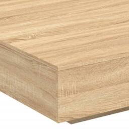 Berkfield Home Coffee Table with LED Lights Sonoma Oak 100x100x31 cm in Brown - Size: 100 x 100 x 31 cm - thumbnail 9