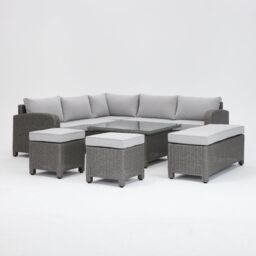 Home Detail Hadley L Shape 5 Seater Garden Sofa Set with Rising Table in Grey - thumbnail 4