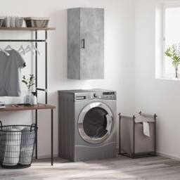 Berkfield Home Wall Mounted Cabinet Concrete Grey 34.5x34x90 cm - thumbnail 2