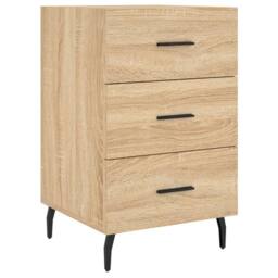 Berkfield Home Modern Bedside Cabinet Sonoma Oak 40x40x66 cm Engineered Wood in Light Tan - Size: 40 x 40 x 66 cm - thumbnail 3