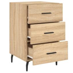 Berkfield Home Modern Bedside Cabinet Sonoma Oak 40x40x66 cm Engineered Wood in Light Tan - Size: 40 x 40 x 66 cm - thumbnail 7