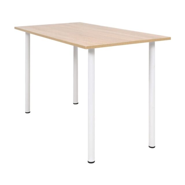 Berkfield Home Dining Table 120x60x73 cm Oak & White - Size: 120 x 60 x 73 cm - image 1