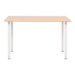 Berkfield Home Dining Table 120x60x73 cm Oak & White - Size: 120 x 60 x 73 cm - thumbnail 2