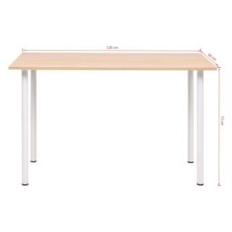 Berkfield Home Dining Table 120x60x73 cm Oak & White - Size: 120 x 60 x 73 cm - thumbnail 5