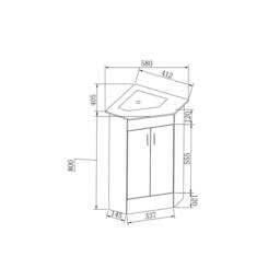 SPETLEK Corner Vanity Unit & Sink Basin Bathroom Cabinet in White - thumbnail 4