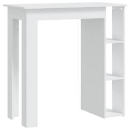 Berkfield Home Modern Bar Table with Shelf White 102x50x103.5 cm Engineered Wood - thumbnail 3
