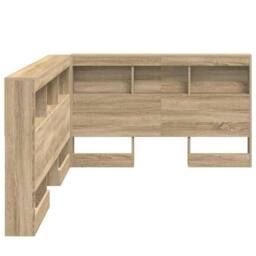 Berkfield Home Storage Headboard with Shelf Sonoma oak 120 cm Engineered wood in Light Tan - thumbnail 7