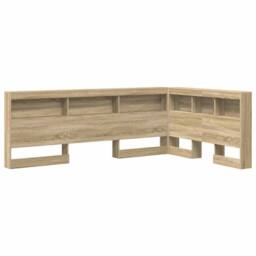 Berkfield Home Storage Headboard with Shelf Sonoma oak 120 cm Engineered wood in Light Tan