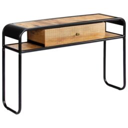 Berkfield Home Console Table 118x30x75 cm Solid Mango Wood in Brown - Size: 118 x 30 x 75 cm - thumbnail 3