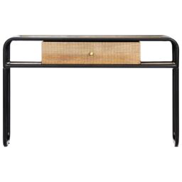 Berkfield Home Console Table 118x30x75 cm Solid Mango Wood in Brown - Size: 118 x 30 x 75 cm - thumbnail 2