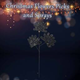 VFM e-Store Christmas Long Stem with Glitter Decoration 60cm x 22cm Black X 1 - Size: 60 cm x 22 cm - thumbnail 3