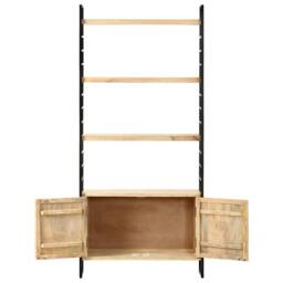 Berkfield Home Beautiful 4-Tier Bookcase 80x30x180 cm Solid Mango Wood in Light Oak - Size: 80 x 30 x 180 cm - thumbnail 1