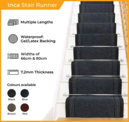 runrug Brown Inca Stair Carpet Runner - Size: 80 cm x 450 cm - thumbnail 2