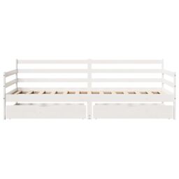 Berkfield Home Daybed with Drawers without Mattress White 90x200 cm Solid Wood - thumbnail 4