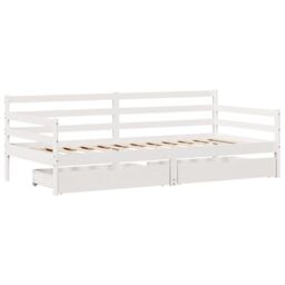 Berkfield Home Daybed with Drawers without Mattress White 90x200 cm Solid Wood - thumbnail 3