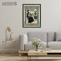 "Artery8 Dutch Skate Cocoa Advert Framed Canvas Wall Art Print Georg van Caspel in Green - Size: W12"" x H16""" - thumbnail 3
