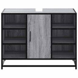 Berkfield Home Elegant Bathroom Sink Cabinet Grey Sonoma 80x33x60 cm Engineered Wood - Size: 80 x 33 x 60 cm - thumbnail 5