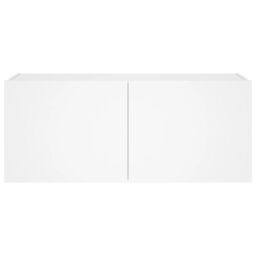 Berkfield Home TV Wall Cabinet with LED Lights White 100x35x41 cm - Size: 100 x 35 x 41 cm - thumbnail 9