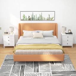 Gymax Compact Storage Chest Bedroom Nightstand With 3 Drawer-White in White - thumbnail 6