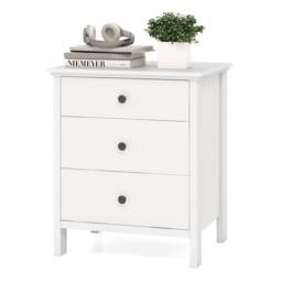Gymax Compact Storage Chest Bedroom Nightstand With 3 Drawer-White in White - thumbnail 1