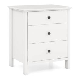 Gymax Compact Storage Chest Bedroom Nightstand With 3 Drawer-White in White - thumbnail 9