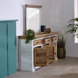 Indian Hub Alfie Framed Mirror with Shelf - Mango Wood - L80 x W73 x H16 cm in Natural - thumbnail 8