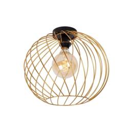 Netlighting Danza Classic Flush Ceiling Light Ø 40cm 1xE27 Matt Gold Brass - thumbnail 1