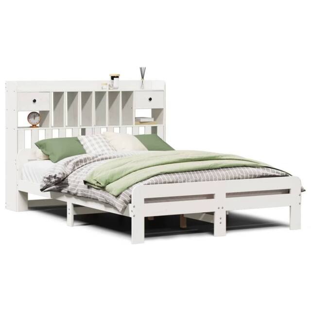 Berkfield Home Bookcase Bed without Mattress White 140x190 cm Solid Wood Pine - image 1