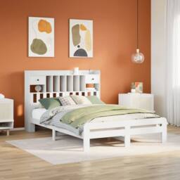 Berkfield Home Bookcase Bed without Mattress White 140x190 cm Solid Wood Pine - thumbnail 2