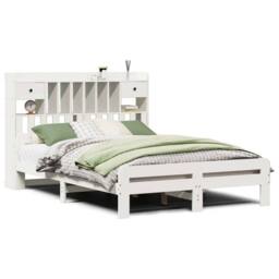 Berkfield Home Bookcase Bed without Mattress White 140x190 cm Solid Wood Pine - thumbnail 1