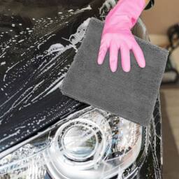 Ventryn 2x Microfibre Car Drying Towel Absorbent Large Edgeless Cloth in Grey - thumbnail 5