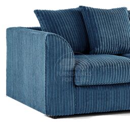 Furnishings For Less UK Ferguson 5 Seater Fabric Corner Sofa L Shaped Jumbo Cord - Scatter Back in Blue - thumbnail 2