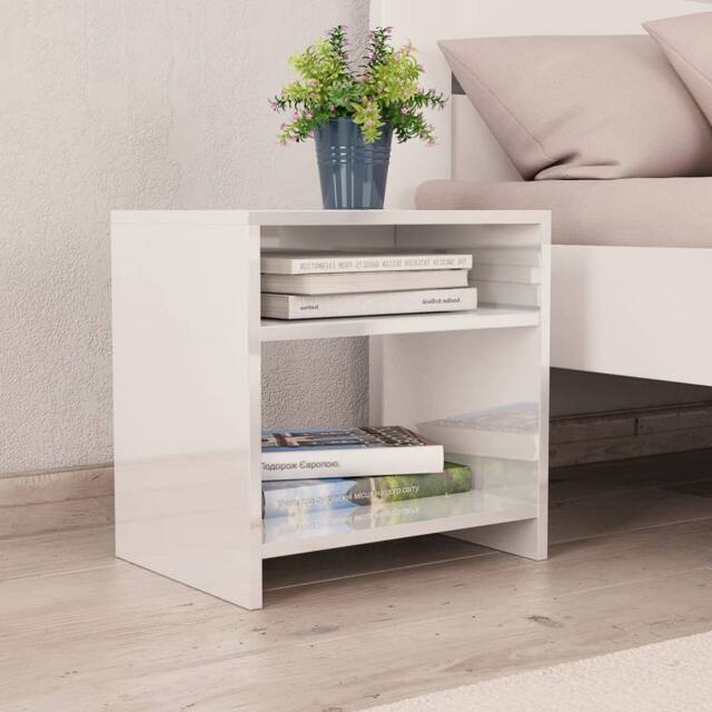 Berkfield Home Bedside Cabinets 2 pcs High Gloss White 40x30x40 cm Engineered Wood - Size: 40 x 30 x 40 cm - image 1