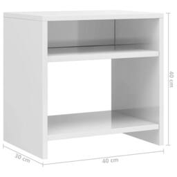 Berkfield Home Bedside Cabinets 2 pcs High Gloss White 40x30x40 cm Engineered Wood - Size: 40 x 30 x 40 cm - thumbnail 7