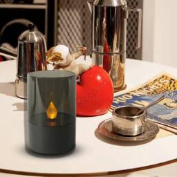 Bright Zeal Set of 3 Grey Solar LED Flameless Candles with Flickering Flame in Light Grey - thumbnail 6