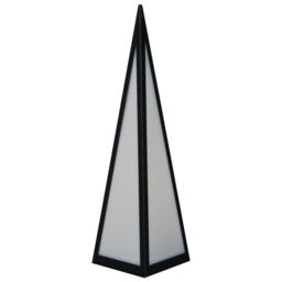 mysmartbuy Battery Powered Black Pyramid Lantern Lamp - Weatherproof Metal Freestanding Indoor Outdoor Home Garden LED Light - H45 x 12cm - thumbnail 3