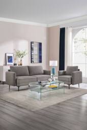 More4Homes Sofia 1+3 Seater Fabric Sofa Set in Taupe