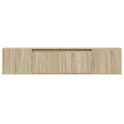 Berkfield Home TV Wall Cabinet with LED Sonoma Oak 180x31x39.5 cm in Brown - thumbnail 6