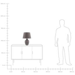 Wyld and Coco Brown Ceramic Table Lamp 52cm with Linen Empire Shade - thumbnail 8
